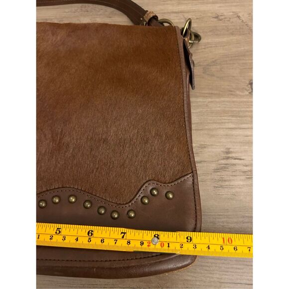 Noa Italian Leather haircalf crossbody bag studded Boho western cowgirl - Picture 9 of 16